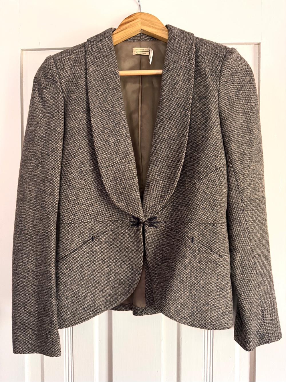 Max Studio Gray Tweed Shawl-Collar Blazer